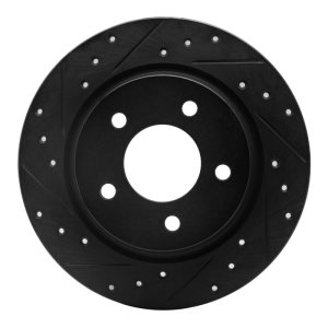 Mazda 3 Brake Rotor (1) - Rear Left - R1 Concepts - Drilled & Slotted - Black - `04-`13